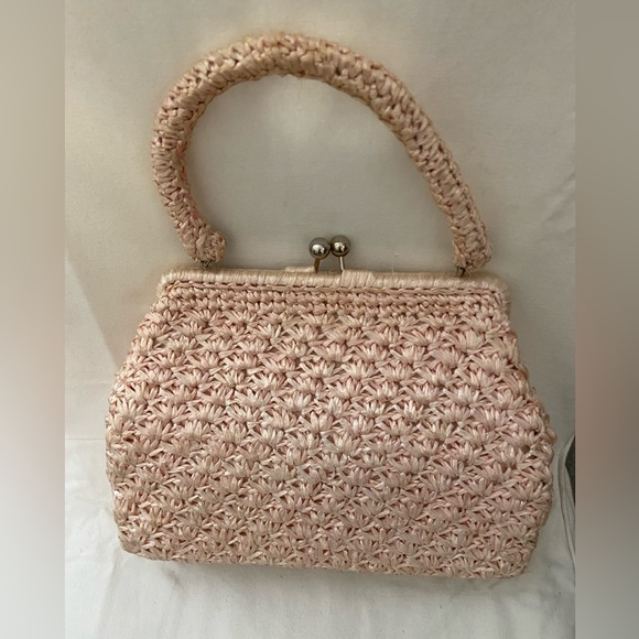 Elegant Pink Woven Tote Bag - Picture 1 of 16